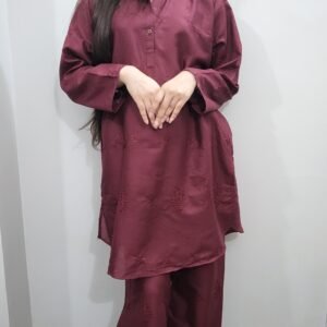 Self Embroidery Cotton Lawn